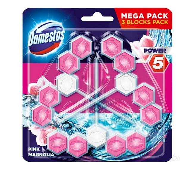 DOMESTOS POWER 5 zawieszka kulki - 3szt PINK MAGN.