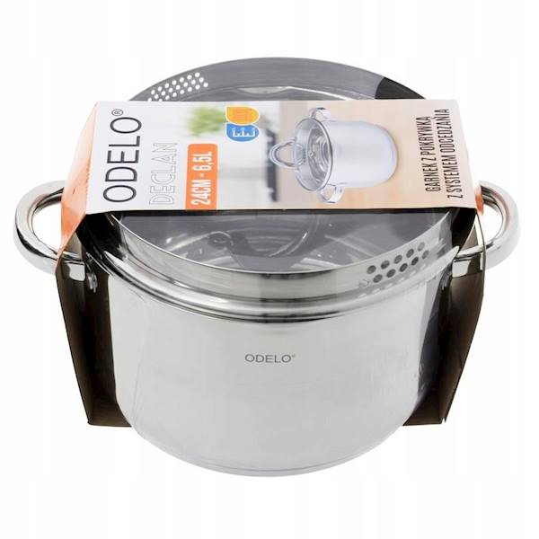 GARNEK 24cm 6,5L nierdzewny z pokr. DECLAN OD2305