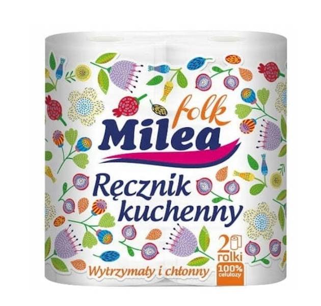 MILEA BIG RĘCZNIK kuchenny 2szt biały FOLK DŁUGIII