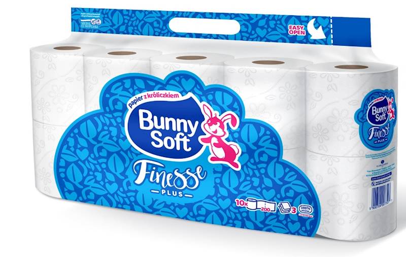 BUNNY SOFT FINESSE PLUS pap.toal.10szt biały 3w.