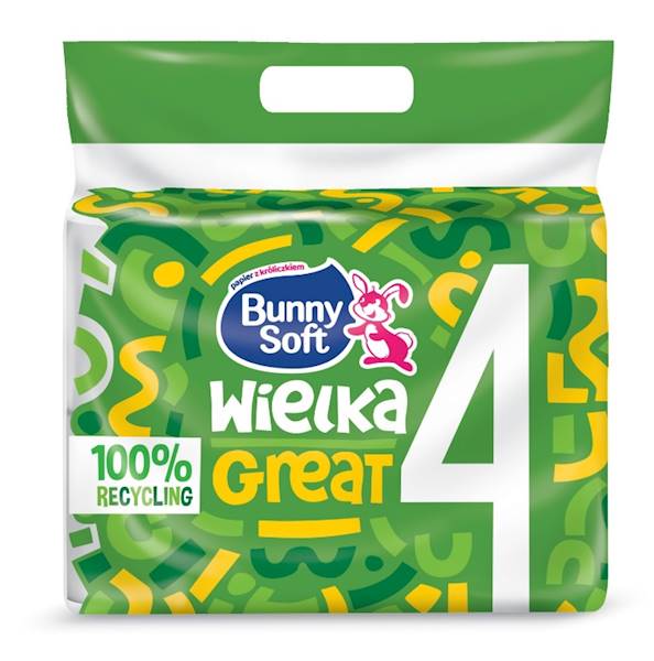 BUNNY SOFT pap.toal.4szt biały WIELKA 3wars ZIELON