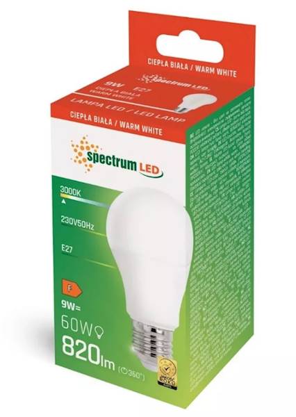 ŻARÓWKA 9W E27 LED Spectrum