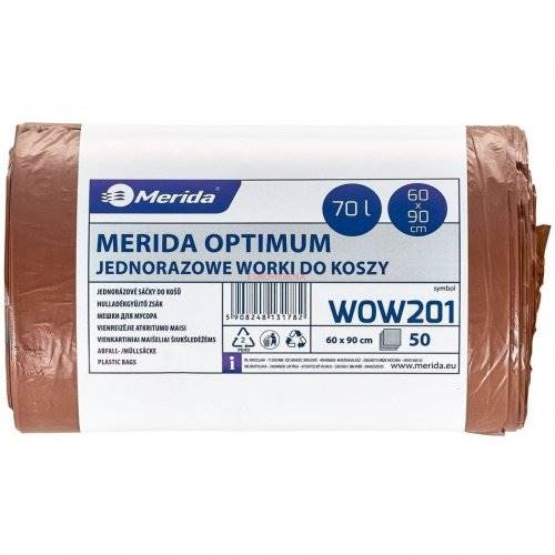 WORKI 70L 50szt BRĄZOWE 60x90cm WOW201