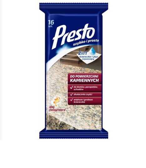 PRESTO CLEAN ściereczki 16szt POW.KAMIENNE