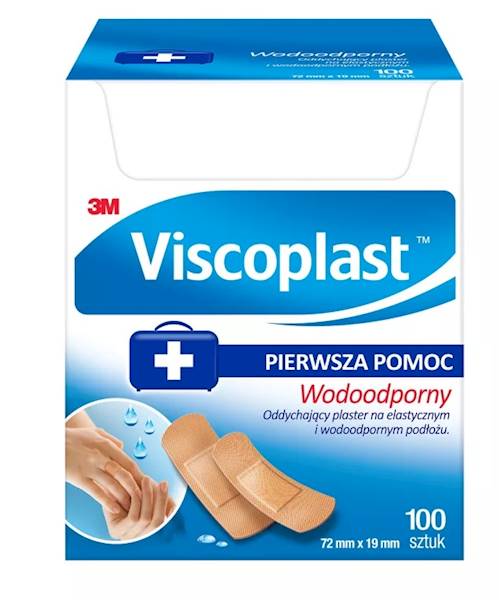PLASTRY wodoodporne 100szt 72x19mm 3M VISCOPLAST 