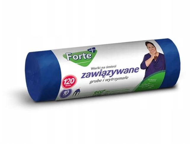 WORKI 120L 10szt FORTE LDPE NIEBIESKIEzawiązywane 