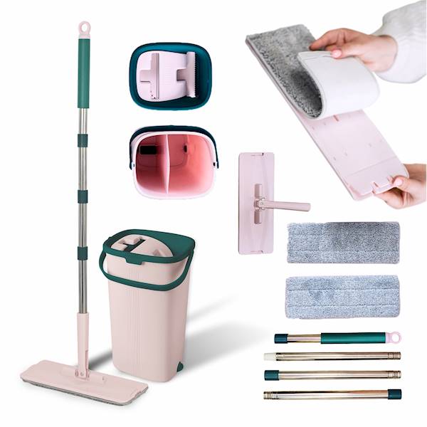 ZESTAW MOP płaski + wiadro z wycisk.2-komor. HANDY