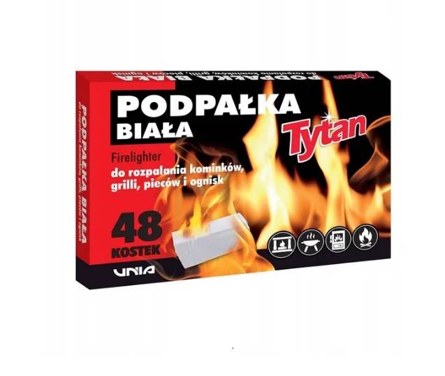 PODPAŁKA w kostkach 48szt TYTAN  - BIAŁA