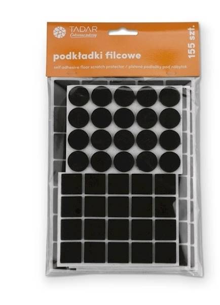 PODKŁADKI filcowe pod meble 155szt mix TD