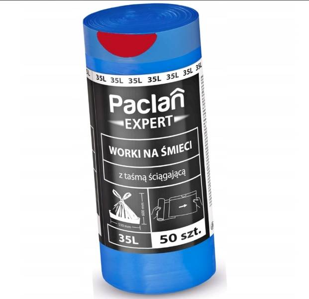 WORKI 35L 50szt PACLAN Expert NIEBIESKIE + TAŚMA