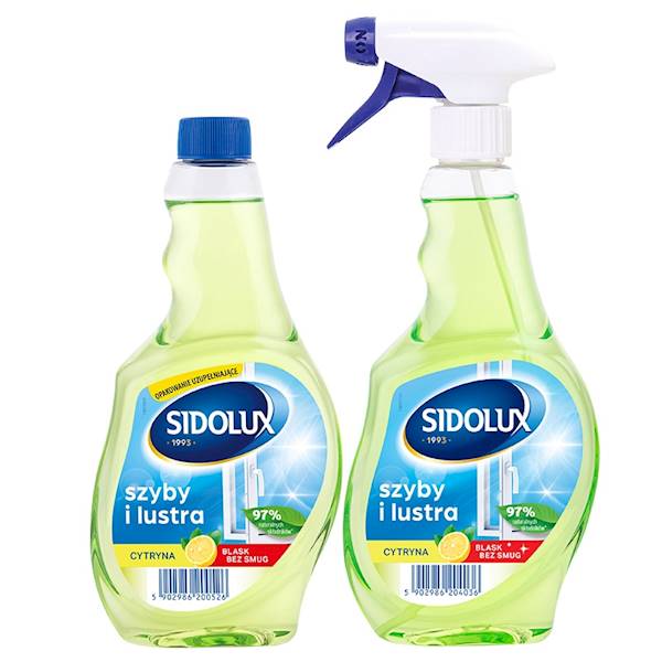 SIDOLUX CRYSTAL duopak 2x500ml LEMON spray+ zapas