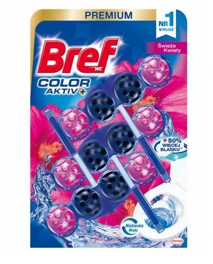 BREF WC KULKI trójkak 3x50g BARWIĄCE Świeże Kwiaty