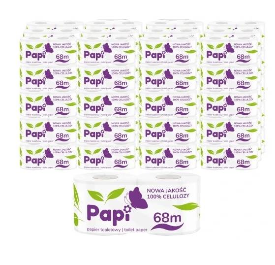 PAPIER toal.56szt biały celul.2w PAPI 68m (2x34m)