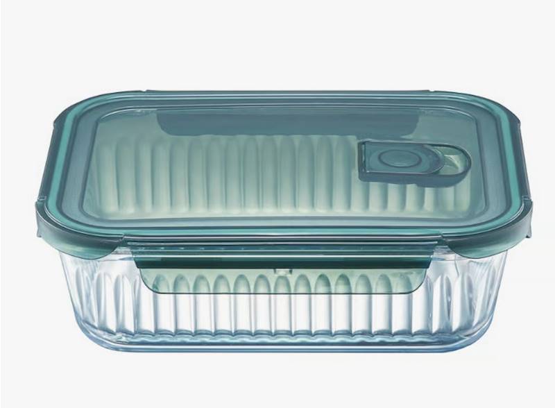 POJEMNIK RILLET 640ml szkl.z/p prost.17,5x12,9x6cm