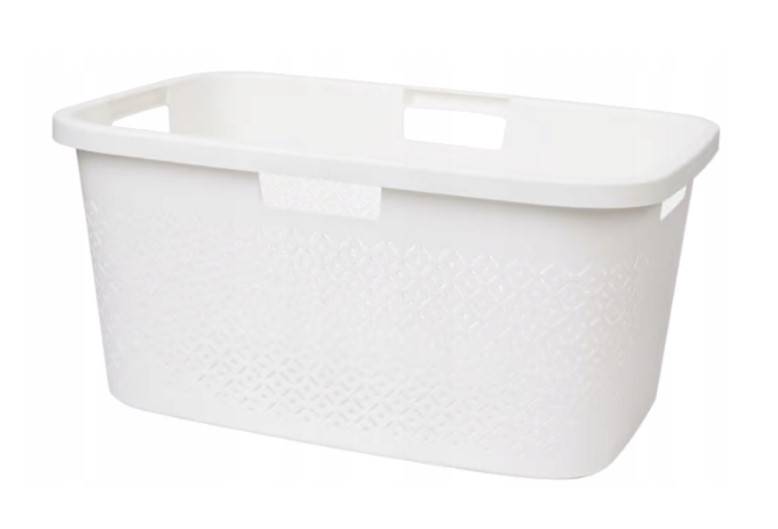 KOSZ MAGLAK 50L RATTANOWY BIAŁY