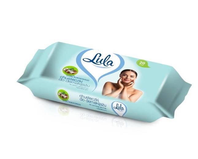 LULA chusteczki do demakijażu 20szt z olej.kokos.