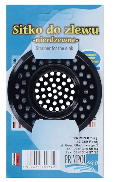 SITKO 8cm DO ZLEWU nierdzewne CZARNE Primpol