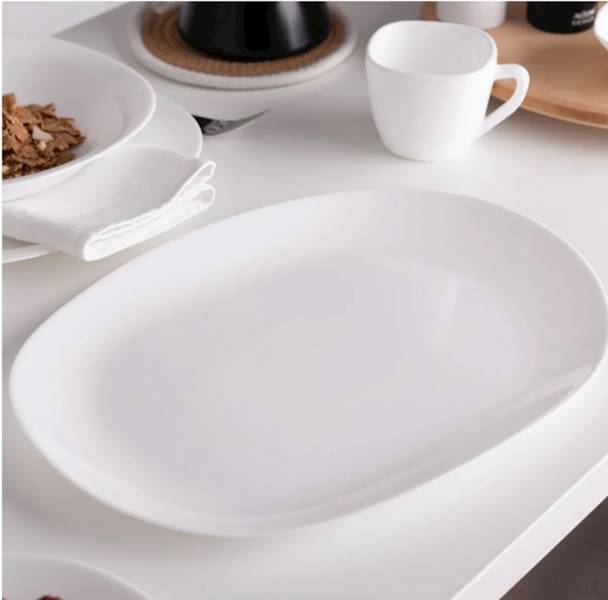 PÓŁMISEK 30cm x22,5cm biały WHITE HARMONY