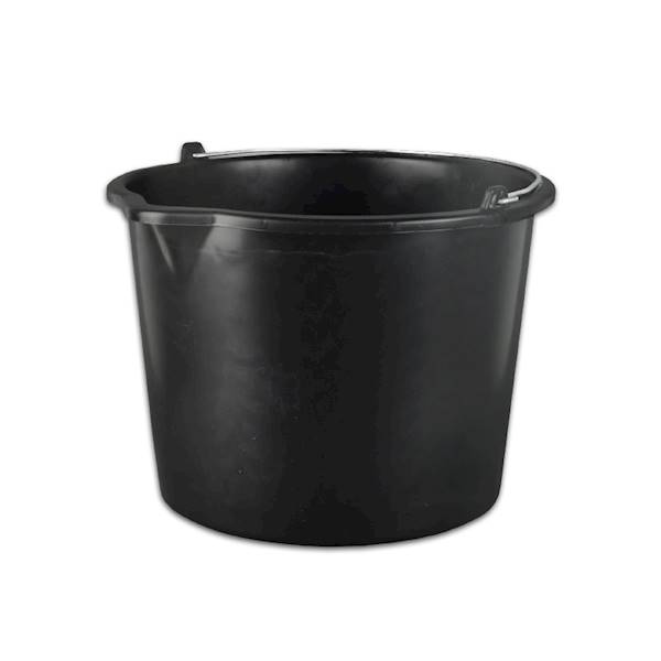 WIADRO 12L BUDOWLANE z wypływką czarne 3280