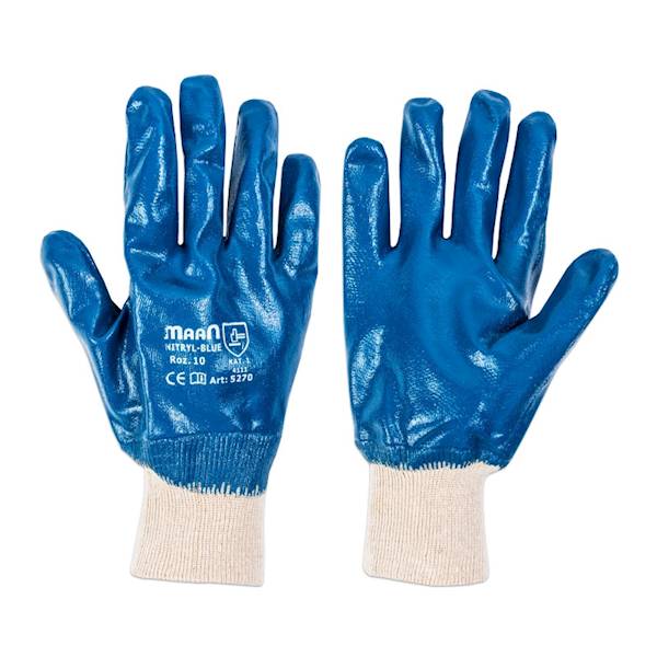 RĘKAWICE ochronne NITRYL BLUE -9- ściągacz 5270