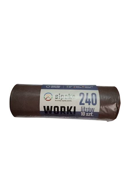 WORKI 240L 10szt LDPE BRĄZOWE