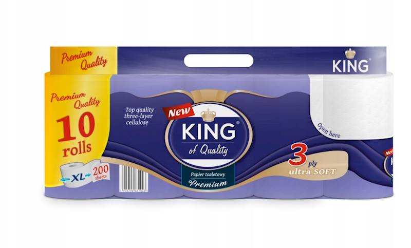 PAPIER toaletowy KING QUALITY 10szt BIAŁY 3w 