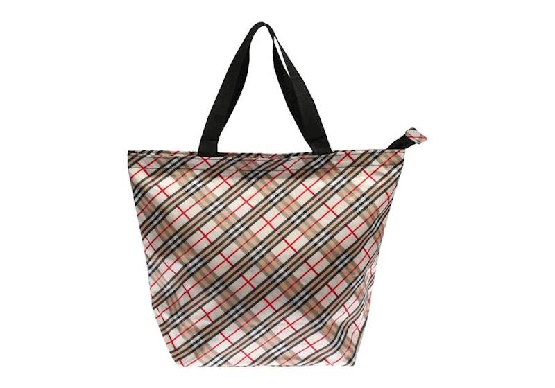 TORBA NA ZAKUPY 39x33x14cm CHECKED z zamkiem