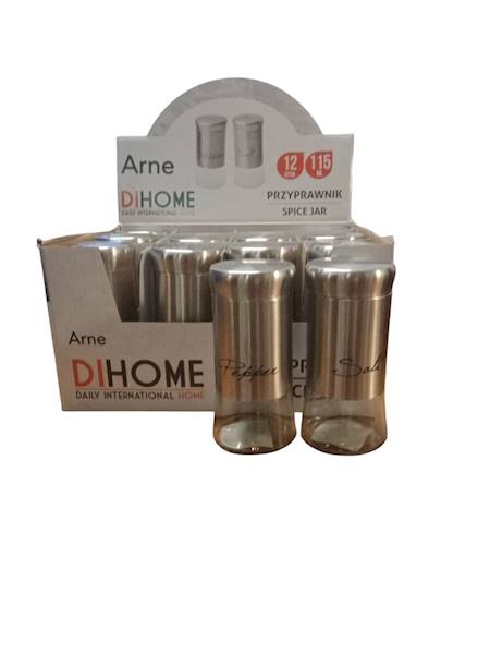 PRZYPRAWNIK szklany 115ml ARNE -1szt Salt * Pepper