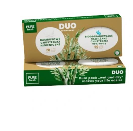 PURE FRESH DUO chusteczki 60szt nawilż.+ 70 suche