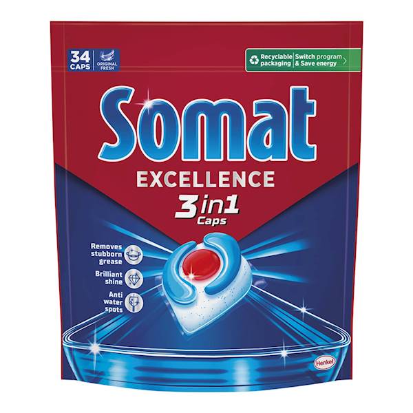 SOMAT tabletki do zmywarki 34szt  3in1  mix