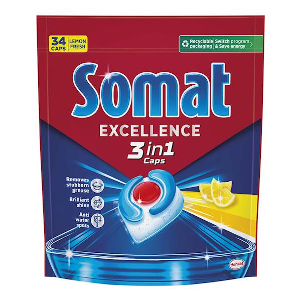 SOMAT tabletki do zmywarki 34szt  3in1  mix