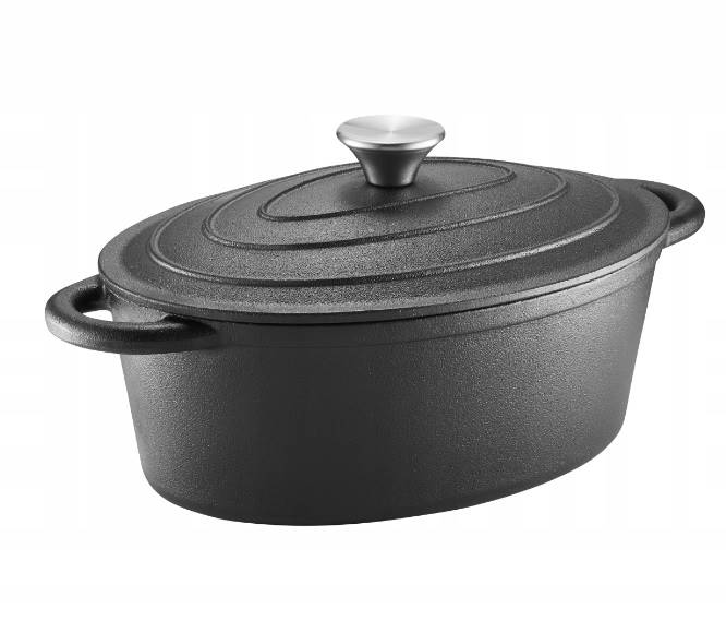 BRYTFANNA ŻELIWNA 3,7L 28x21cm z pokrywa IRON