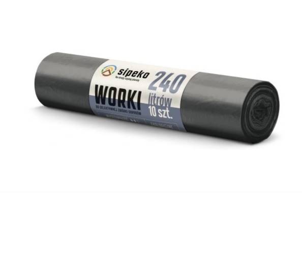 WORKI 240L 10szt MOCNE LDPE czarne 