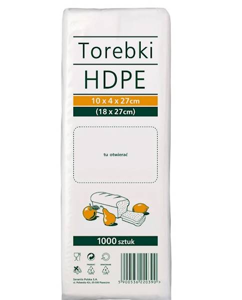 TOREBKI HDPE 10x4x27  - 1000szt 18x27cm
