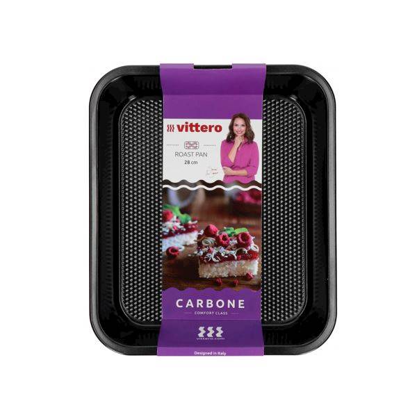 TORTOWNICA kwadratowa 28x28cm VITTERO CARBONE