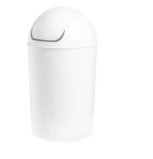 KOSZ NA ŚMIECI 5L uchylny okrągły BIAŁY