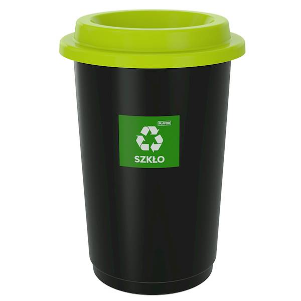 KOSZ 50L SEGREGACJA okrągły ECO BIN czarno ZIELONY
