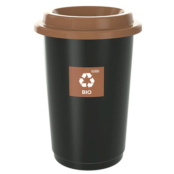 KOSZ 50L SEGREGACJA okrąg.ECO BIN czarno BRĄZOWY
