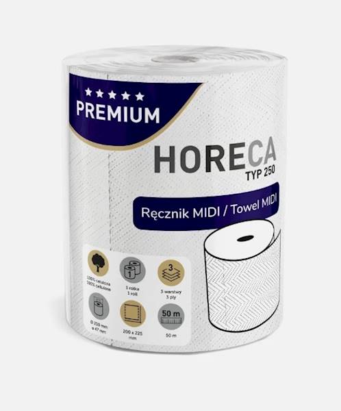 RĘCZNIK MIDI typ 250 HORECA 1szt celuloza 3w BIAŁY