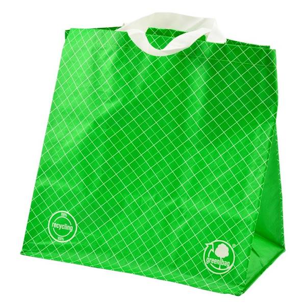 TORBA laminowana ZIELONA KRATKA Green Bag 