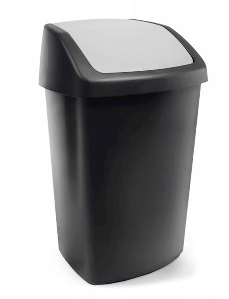 KOSZ uchylny 25L SWING 03986 CZARNY srebrna pokr.