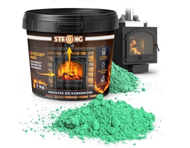 STRONG PROSZEK DO KOMINKÓW 1kg usuw.sadzy,smoły