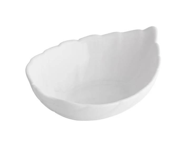 SALATERKA LIŚĆ 17,5cm x 13,5cm NOCTURN BIAŁA