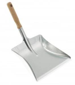 SZUFELKA DO ŚMIECI ocynk z rączką drewnianą R 0519