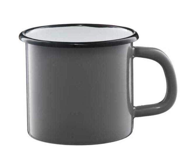 KUBEK 9cm 0,5L EMALIOWANY SZARY