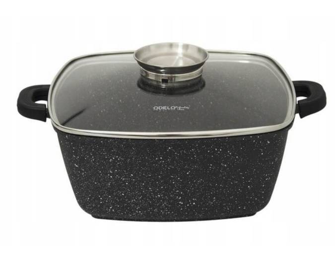 GARNEK 28cm 6L kwadratowy SEREY z/p szkl. 28x28x12