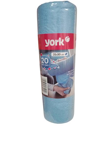 ŚCIERECZKI NA ROLCE mikrofibra - 20szt nieb.YORK 