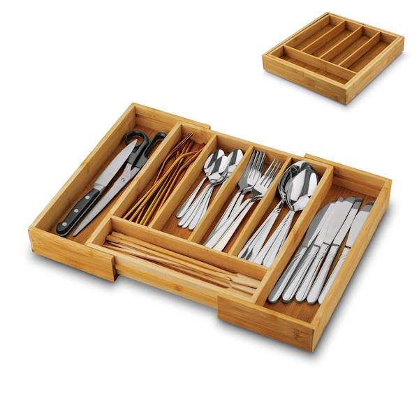 WKŁAD DO SZUFLADY rozsuwany BAMBUS 7-przegr.