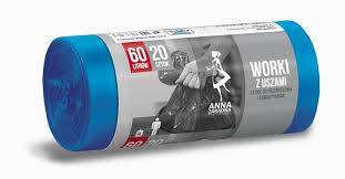 WORKI 60L 20szt NIEBIESKIE z uszami Anna Zaradna