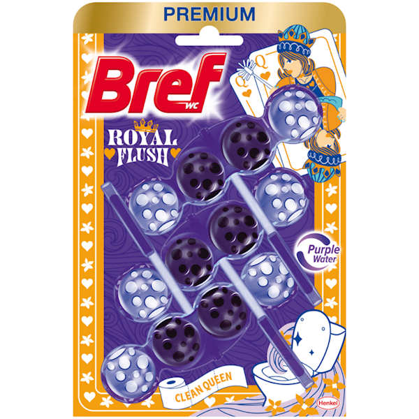 BREF WC KULKI trójpak 3x50g ROYAL FLUSH barwiąca